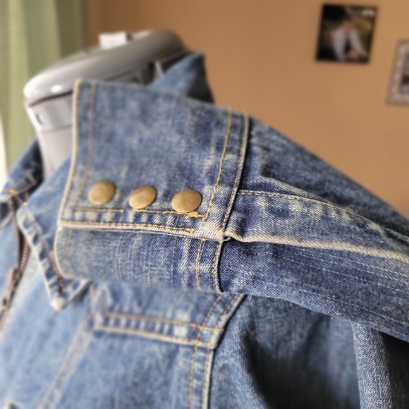 Arizona Jeans Blue Jean Jacket with Zipper Closure Size Small - Picture 5 of 10